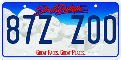 SD license plate 87ZZ00