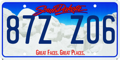 SD license plate 87ZZ06