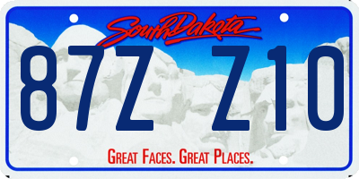 SD license plate 87ZZ10