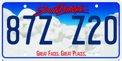 SD license plate 87ZZ20