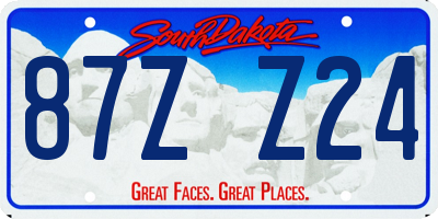 SD license plate 87ZZ24