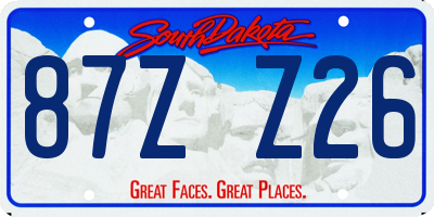 SD license plate 87ZZ26