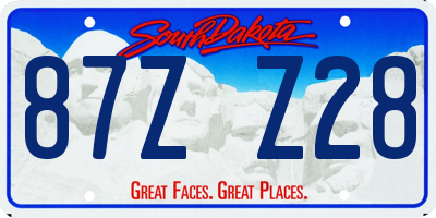 SD license plate 87ZZ28