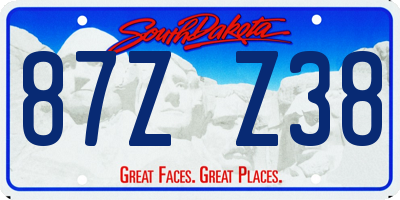 SD license plate 87ZZ38