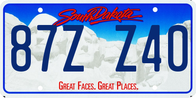SD license plate 87ZZ40