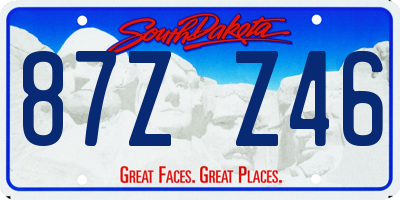 SD license plate 87ZZ46