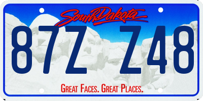 SD license plate 87ZZ48