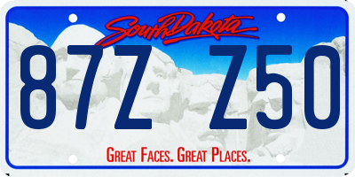SD license plate 87ZZ50