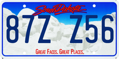 SD license plate 87ZZ56