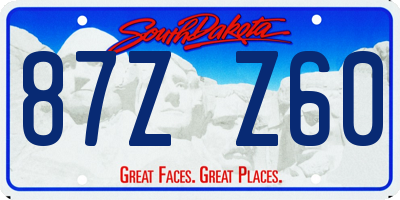 SD license plate 87ZZ60
