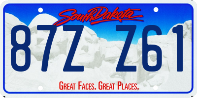 SD license plate 87ZZ61