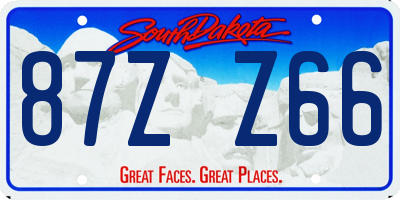 SD license plate 87ZZ66