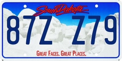 SD license plate 87ZZ79