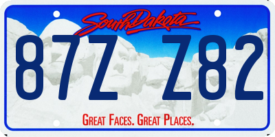 SD license plate 87ZZ82