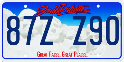SD license plate 87ZZ90