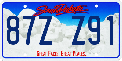 SD license plate 87ZZ91