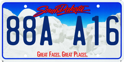 SD license plate 88AA16