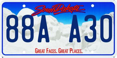 SD license plate 88AA30