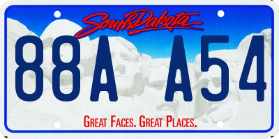 SD license plate 88AA54
