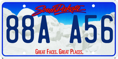 SD license plate 88AA56