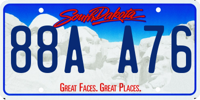 SD license plate 88AA76