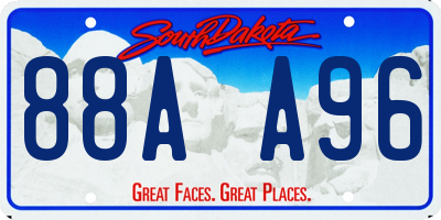 SD license plate 88AA96