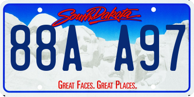 SD license plate 88AA97
