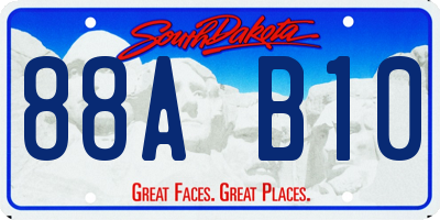 SD license plate 88AB10