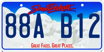 SD license plate 88AB12