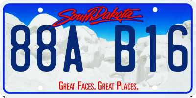 SD license plate 88AB16