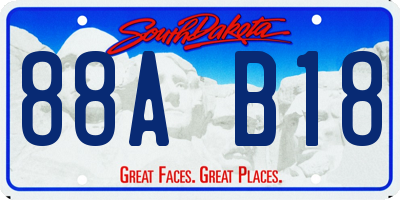 SD license plate 88AB18
