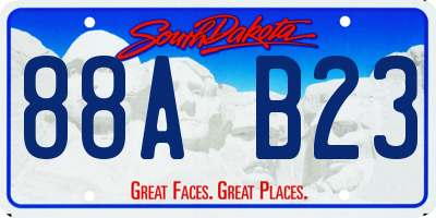 SD license plate 88AB23