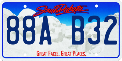SD license plate 88AB32