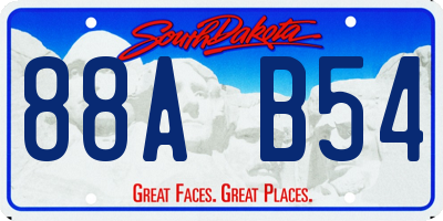 SD license plate 88AB54