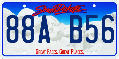 SD license plate 88AB56
