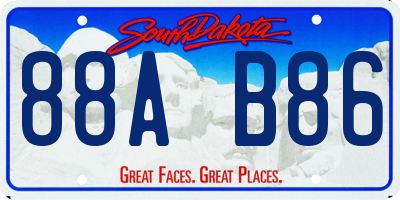 SD license plate 88AB86