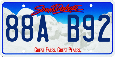 SD license plate 88AB92