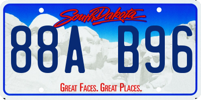 SD license plate 88AB96