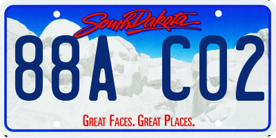 SD license plate 88AC02