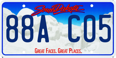 SD license plate 88AC05