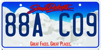 SD license plate 88AC09