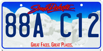 SD license plate 88AC12