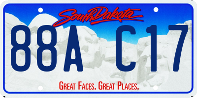 SD license plate 88AC17