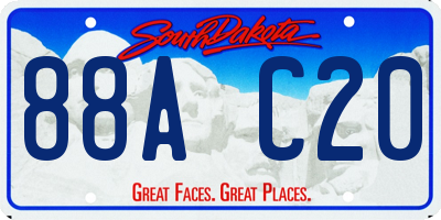 SD license plate 88AC20