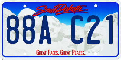 SD license plate 88AC21