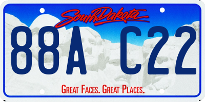SD license plate 88AC22