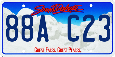 SD license plate 88AC23