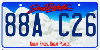 SD license plate 88AC26