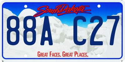 SD license plate 88AC27