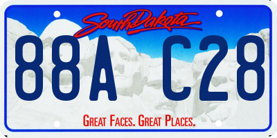 SD license plate 88AC28